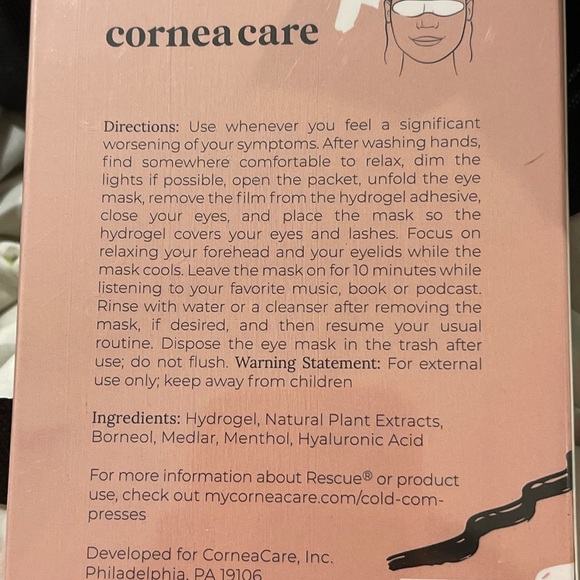 CorneaCare with Hydrogel and Hyaluronic Acid Cooling  Under Eye Pads-6 Eye Masks - Picture 6 of 7